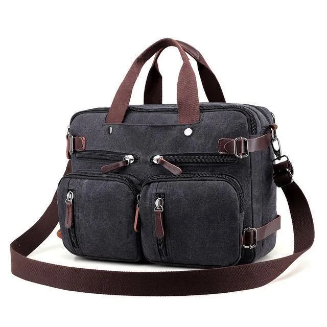 Männer Handtaschen Canvas Schulter Crossbody Messenger Taschen Solide Hohe Kapazität Mann Lässig Reise Multifunktions Rucksack Laptop 2018