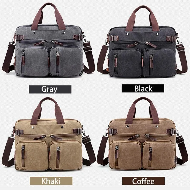Männer Handtaschen Canvas Schulter Crossbody Messenger Taschen Solide Hohe Kapazität Mann Lässig Reise Multifunktions Rucksack Laptop 2018