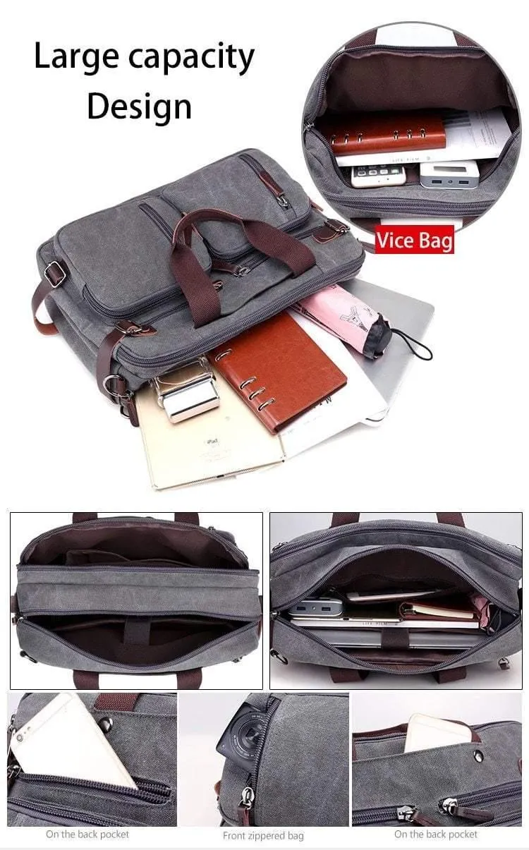 Männer Handtaschen Canvas Schulter Crossbody Messenger Taschen Solide Hohe Kapazität Mann Lässig Reise Multifunktions Rucksack Laptop 2018