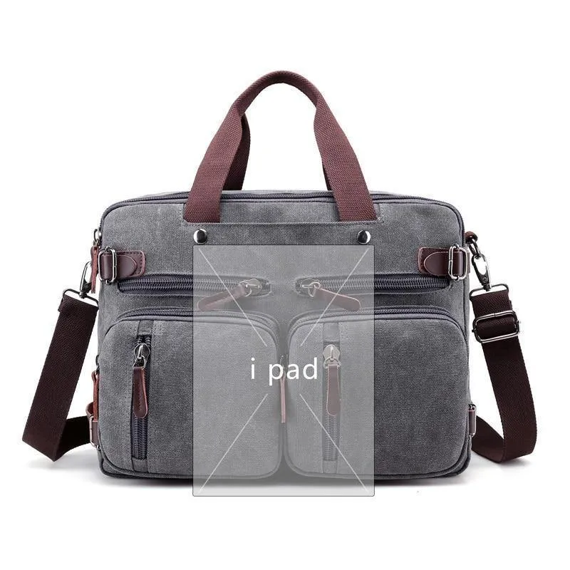 Männer Handtaschen Canvas Schulter Crossbody Messenger Taschen Solide Hohe Kapazität Mann Lässig Reise Multifunktions Rucksack Laptop 2018