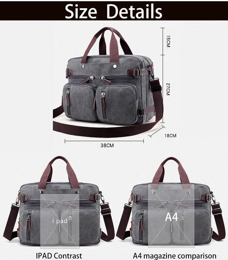 Männer Handtaschen Canvas Schulter Crossbody Messenger Taschen Solide Hohe Kapazität Mann Lässig Reise Multifunktions Rucksack Laptop 2018