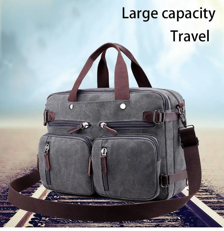 Männer Handtaschen Canvas Schulter Crossbody Messenger Taschen Solide Hohe Kapazität Mann Lässig Reise Multifunktions Rucksack Laptop 2018