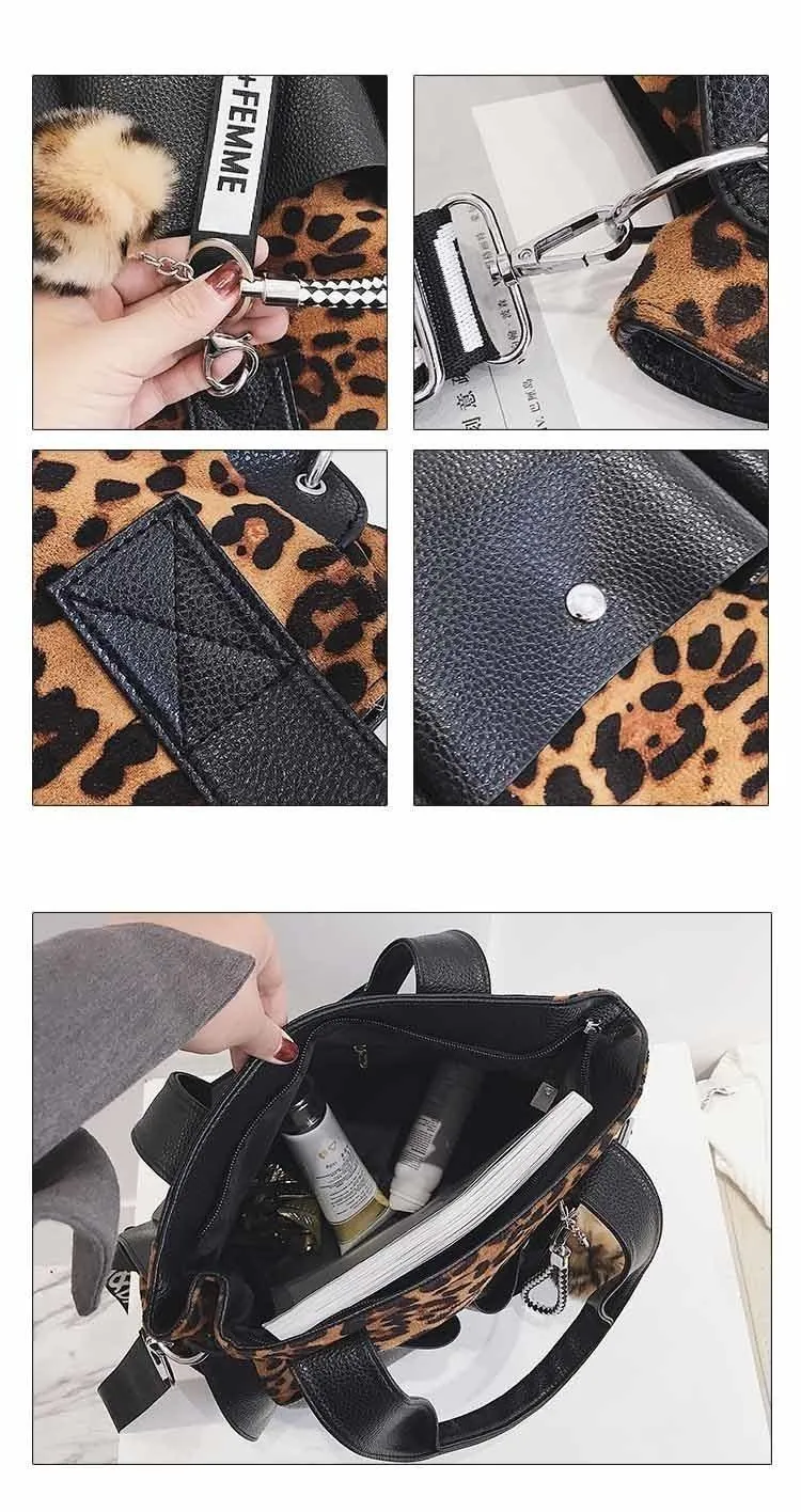 Frauen Handtaschen Berühmte Mode Marke Leopard Print Schulter Taschen Damen Totes Einfache Quaste Frauen Umhängetasche Weibliche