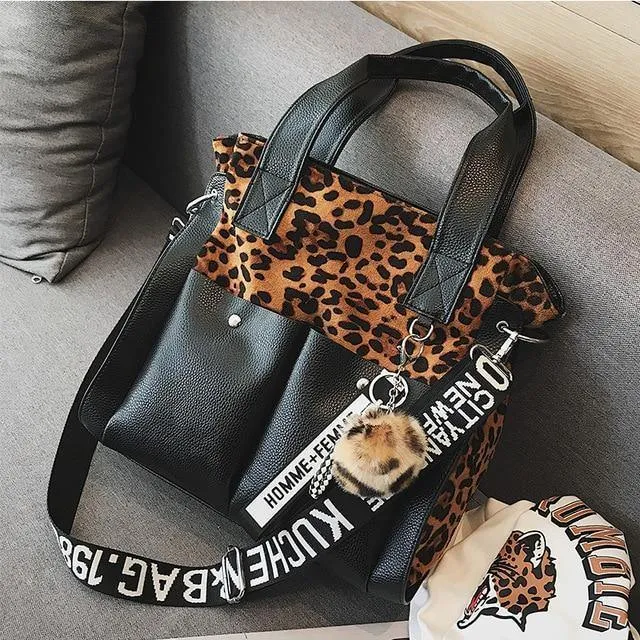 Frauen Handtaschen Berühmte Mode Marke Leopard Print Schulter Taschen Damen Totes Einfache Quaste Frauen Umhängetasche Weibliche