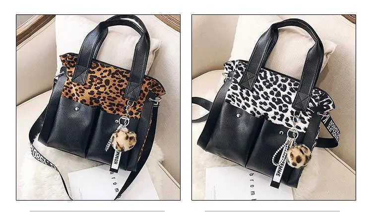 Frauen Handtaschen Berühmte Mode Marke Leopard Print Schulter Taschen Damen Totes Einfache Quaste Frauen Umhängetasche Weibliche