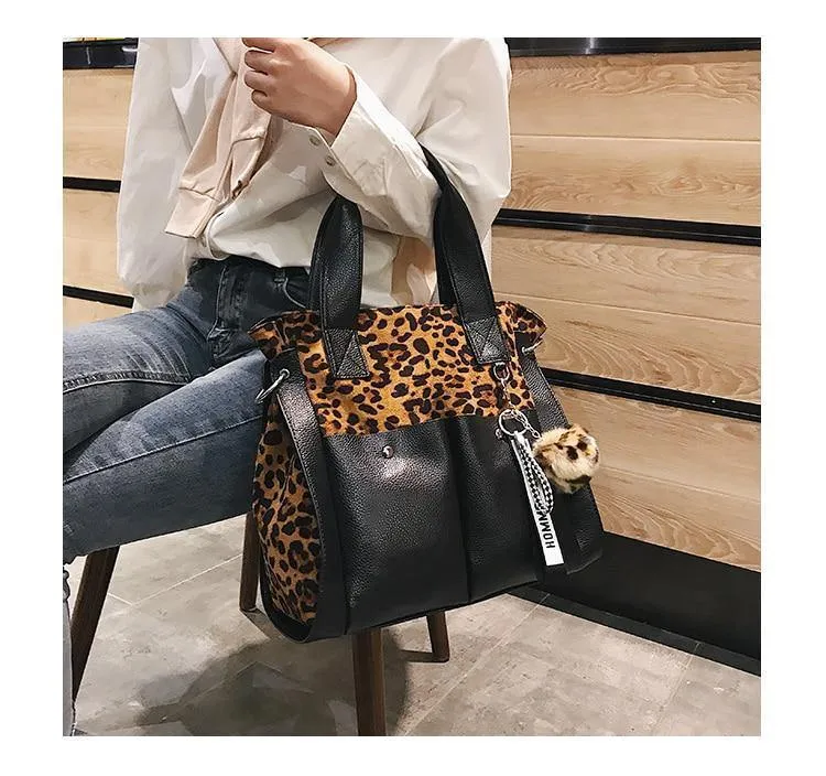Frauen Handtaschen Berühmte Mode Marke Leopard Print Schulter Taschen Damen Totes Einfache Quaste Frauen Umhängetasche Weibliche