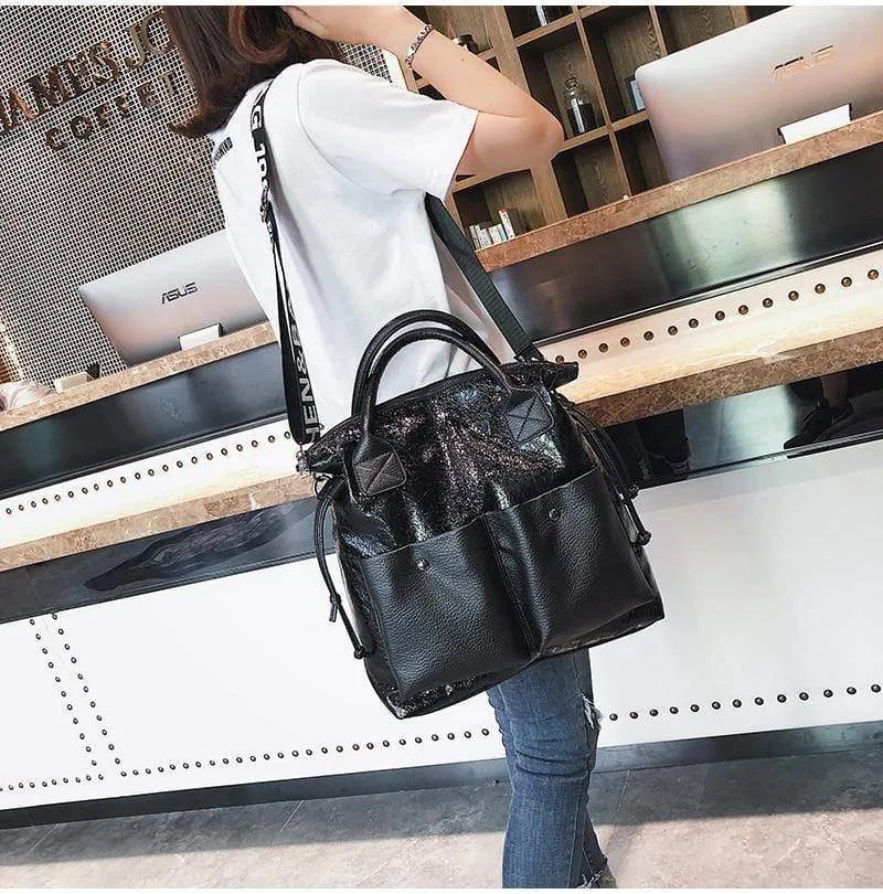 Große kapazität frauen taschen mode einkaufstasche doppel tasche mädchen casual tote junge dame handtaschen umhängetasche
