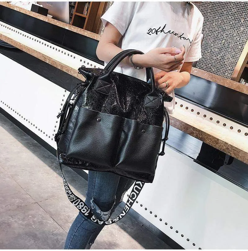 Große kapazität frauen taschen mode einkaufstasche doppel tasche mädchen casual tote junge dame handtaschen umhängetasche