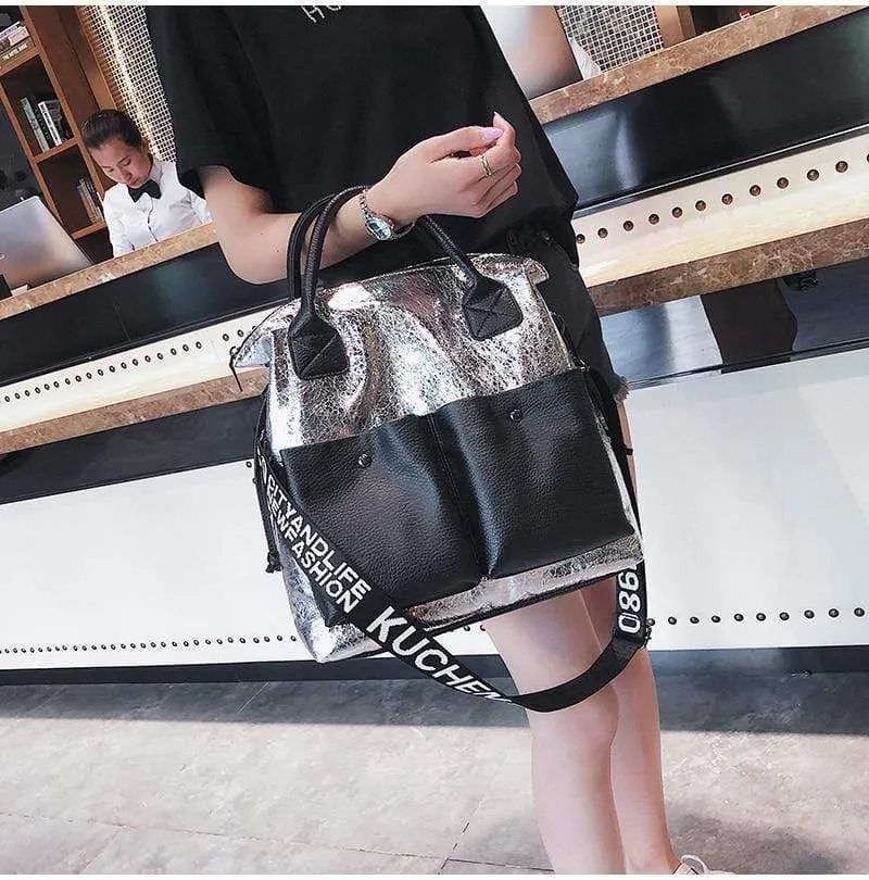 Große kapazität frauen taschen mode einkaufstasche doppel tasche mädchen casual tote junge dame handtaschen umhängetasche