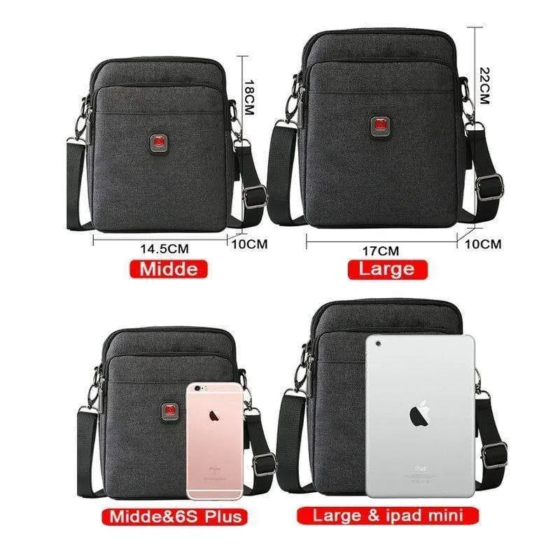 Herrentasche USB Lade Schulter Umhängetaschen Wasserabweisende Oxford Reisetaschen Reißverschluss Gürteltasche Männlich #1042