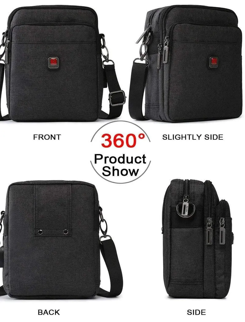 Herrentasche USB Lade Schulter Umhängetaschen Wasserabweisende Oxford Reisetaschen Reißverschluss Gürteltasche Männlich #1042