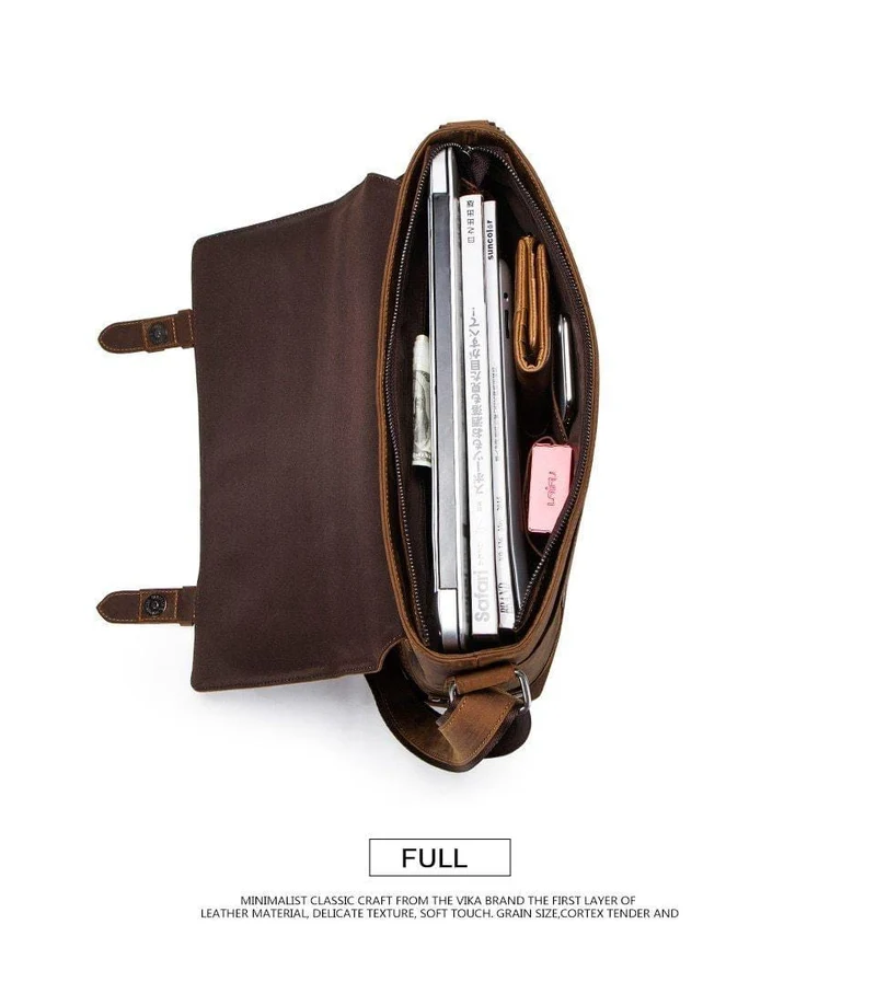 Leder Herrentasche Vintage Mann Umhängetaschen für Laptop Messenger Bags männlich Bolsa Crossbody Handtasche
