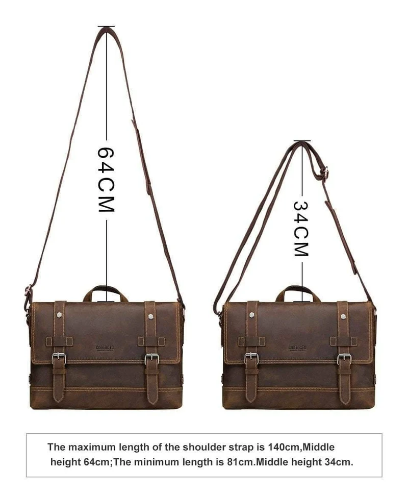 Leder Herrentasche Vintage Mann Umhängetaschen für Laptop Messenger Bags männlich Bolsa Crossbody Handtasche