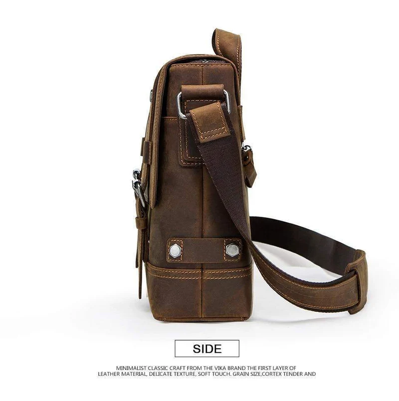 Leder Herrentasche Vintage Mann Umhängetaschen für Laptop Messenger Bags männlich Bolsa Crossbody Handtasche