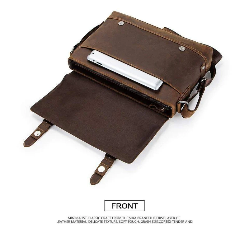 Leder Herrentasche Vintage Mann Umhängetaschen für Laptop Messenger Bags männlich Bolsa Crossbody Handtasche