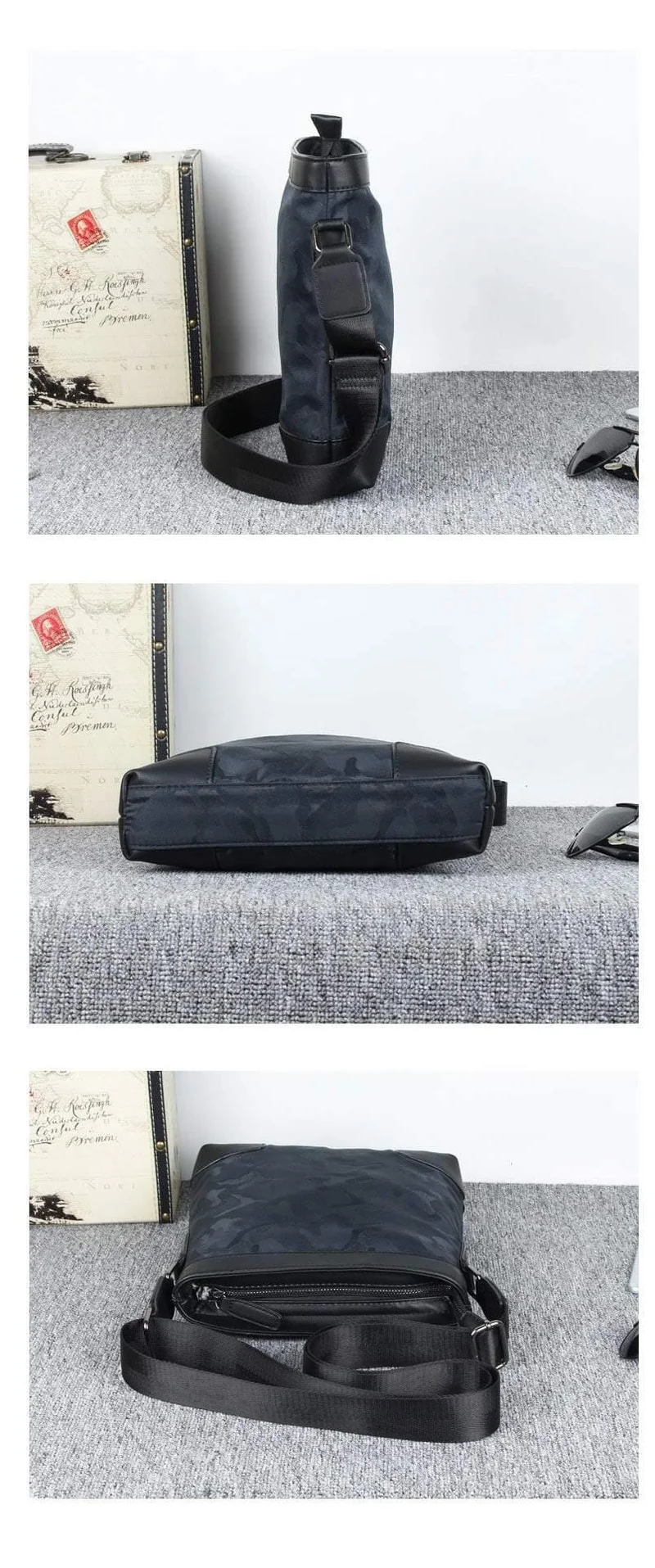 Camouflag Men Bag Fashion Men Umhängetasche Hochwertige Herren Vintage Crossbody Umhängetasche