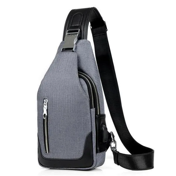 Umhängetaschen für Herren, Brusttasche, Unisex, USB-Aufladung, Anti-Diebstahl, Messenger-Tasche, Reise, wasserdichte Umhängetasche