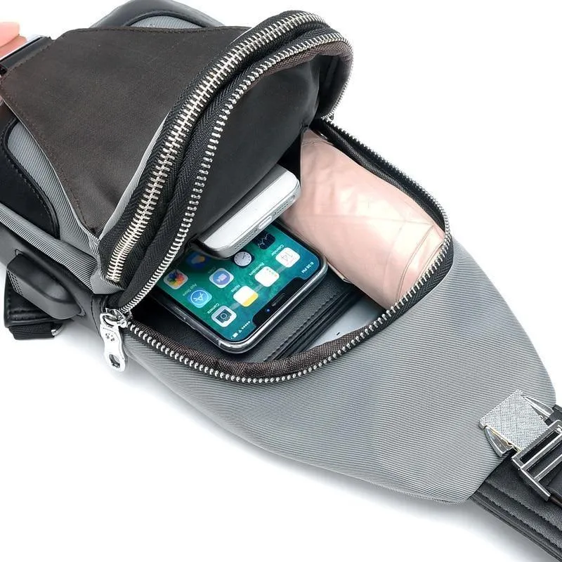 Umhängetaschen für Herren, Brusttasche, Unisex, USB-Aufladung, Anti-Diebstahl, Messenger-Tasche, Reise, wasserdichte Umhängetasche
