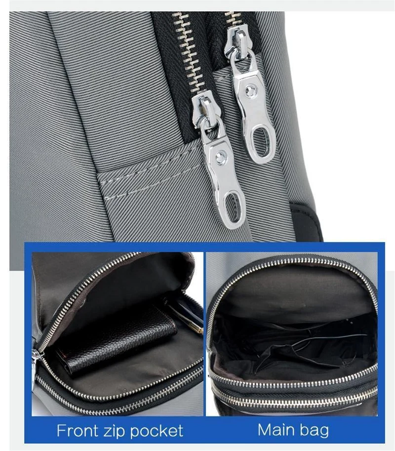 Umhängetaschen für Herren, Brusttasche, Unisex, USB-Aufladung, Anti-Diebstahl, Messenger-Tasche, Reise, wasserdichte Umhängetasche