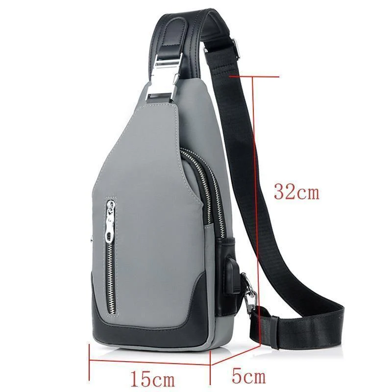 Umhängetaschen für Herren, Brusttasche, Unisex, USB-Aufladung, Anti-Diebstahl, Messenger-Tasche, Reise, wasserdichte Umhängetasche