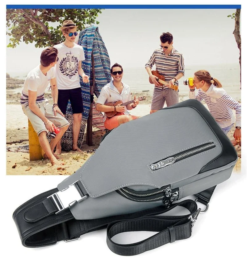 Umhängetaschen für Herren, Brusttasche, Unisex, USB-Aufladung, Anti-Diebstahl, Messenger-Tasche, Reise, wasserdichte Umhängetasche
