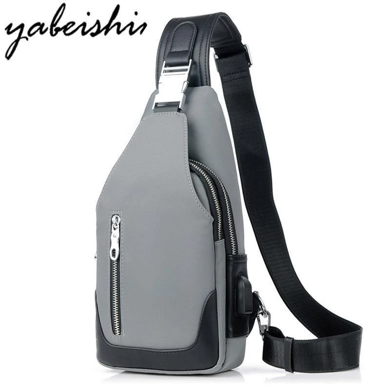 Umhängetaschen für Herren, Brusttasche, Unisex, USB-Aufladung, Anti-Diebstahl, Messenger-Tasche, Reise, wasserdichte Umhängetasche