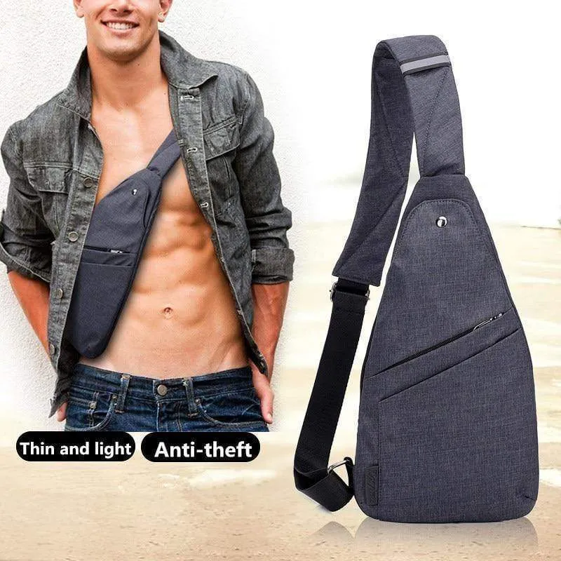 Diebstahlsicherung Herren Messenger Bags Multi-Pocket-Sling Umhängetaschen Casual Chest Pack Travel Crossbody-Taschen Männlich