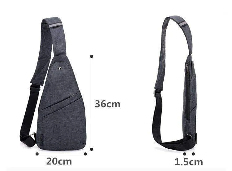 Diebstahlsicherung Herren Messenger Bags Multi-Pocket-Sling Umhängetaschen Casual Chest Pack Travel Crossbody-Taschen Männlich