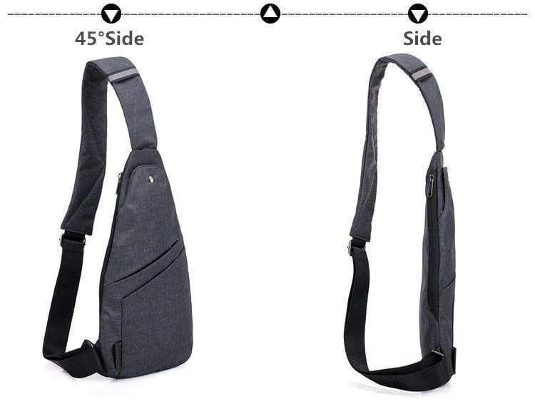Diebstahlsicherung Herren Messenger Bags Multi-Pocket-Sling Umhängetaschen Casual Chest Pack Travel Crossbody-Taschen Männlich
