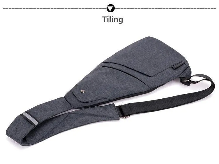 Diebstahlsicherung Herren Messenger Bags Multi-Pocket-Sling Umhängetaschen Casual Chest Pack Travel Crossbody-Taschen Männlich