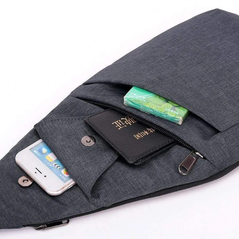 Diebstahlsicherung Herren Messenger Bags Multi-Pocket-Sling Umhängetaschen Casual Chest Pack Travel Crossbody-Taschen Männlich