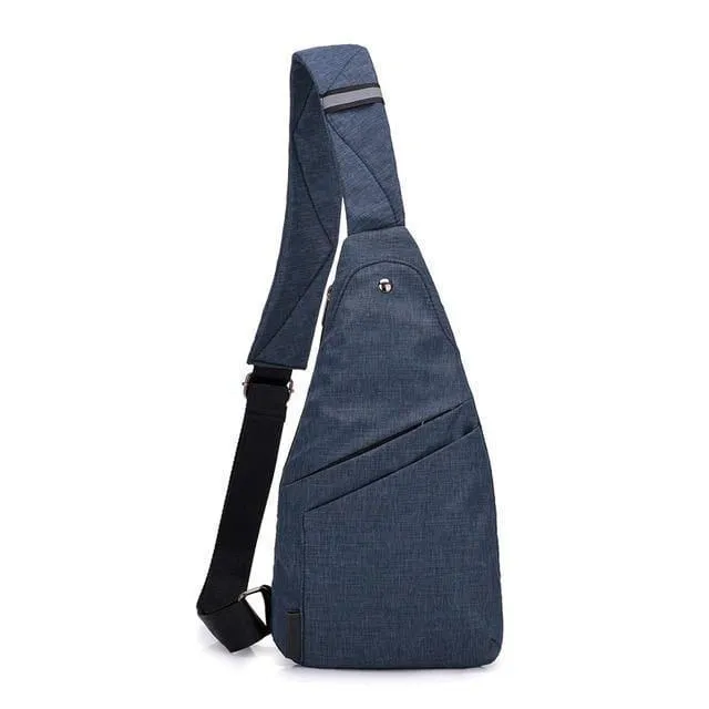 Diebstahlsicherung Herren Messenger Bags Multi-Pocket-Sling Umhängetaschen Casual Chest Pack Travel Crossbody-Taschen Männlich