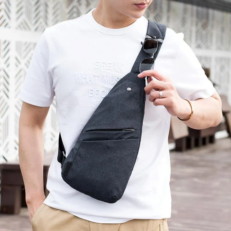 Diebstahlsicherung Herren Messenger Bags Multi-Pocket-Sling Umhängetaschen Casual Chest Pack Travel Crossbody-Taschen Männlich
