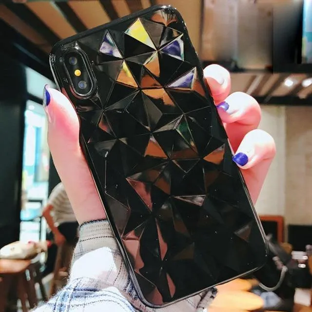 USLION Clear Diamond Pattern Case For iPhone XR XS MAX X 8 7 6 Plus Soft TPU Phone Cover For iPhone 7 6s Plus Transparent Cases