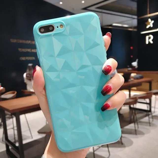 USLION Clear Diamond Pattern Case For iPhone XR XS MAX X 8 7 6 Plus Soft TPU Phone Cover For iPhone 7 6s Plus Transparent Cases