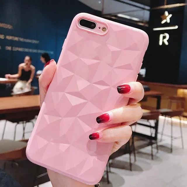 USLION Clear Diamond Pattern Case For iPhone XR XS MAX X 8 7 6 Plus Soft TPU Phone Cover For iPhone 7 6s Plus Transparent Cases