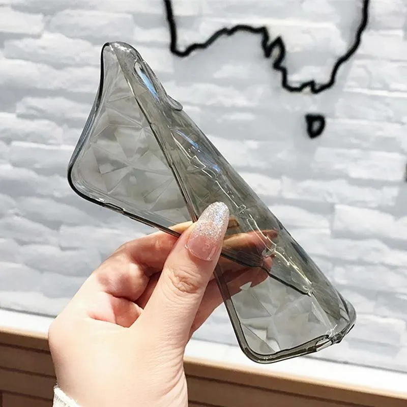 USLION Clear Diamond Pattern Case For iPhone XR XS MAX X 8 7 6 Plus Soft TPU Phone Cover For iPhone 7 6s Plus Transparent Cases