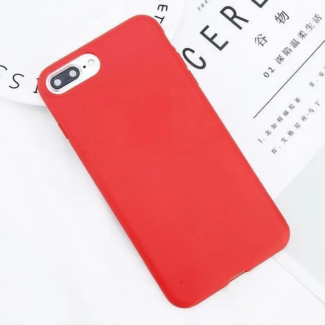 USLION Candy Color Plain Phone Case For iPhone X 8 7 6 6S Plus Soft TPU Silicon Full Back Cover For iPhone XS Max XR Cases Capa