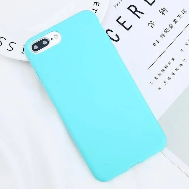 USLION Candy Color Plain Phone Case For iPhone X 8 7 6 6S Plus Soft TPU Silicon Full Back Cover For iPhone XS Max XR Cases Capa