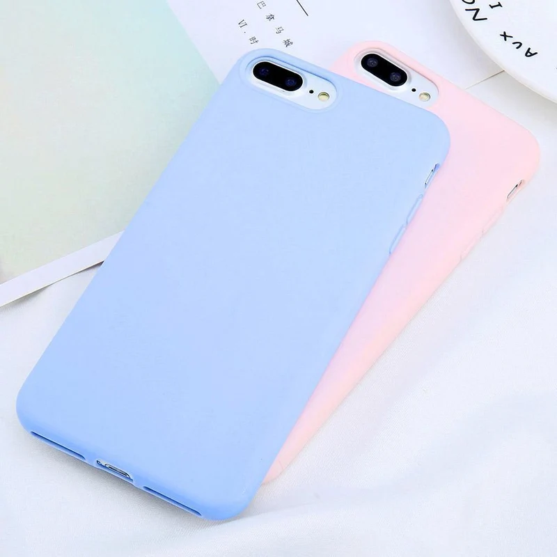 USLION Candy Color Plain Phone Case For iPhone X 8 7 6 6S Plus Soft TPU Silicon Full Back Cover For iPhone XS Max XR Cases Capa