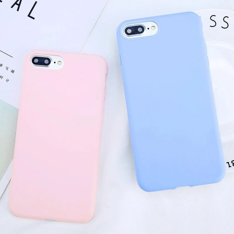 USLION Candy Color Plain Phone Case For iPhone X 8 7 6 6S Plus Soft TPU Silicon Full Back Cover For iPhone XS Max XR Cases Capa