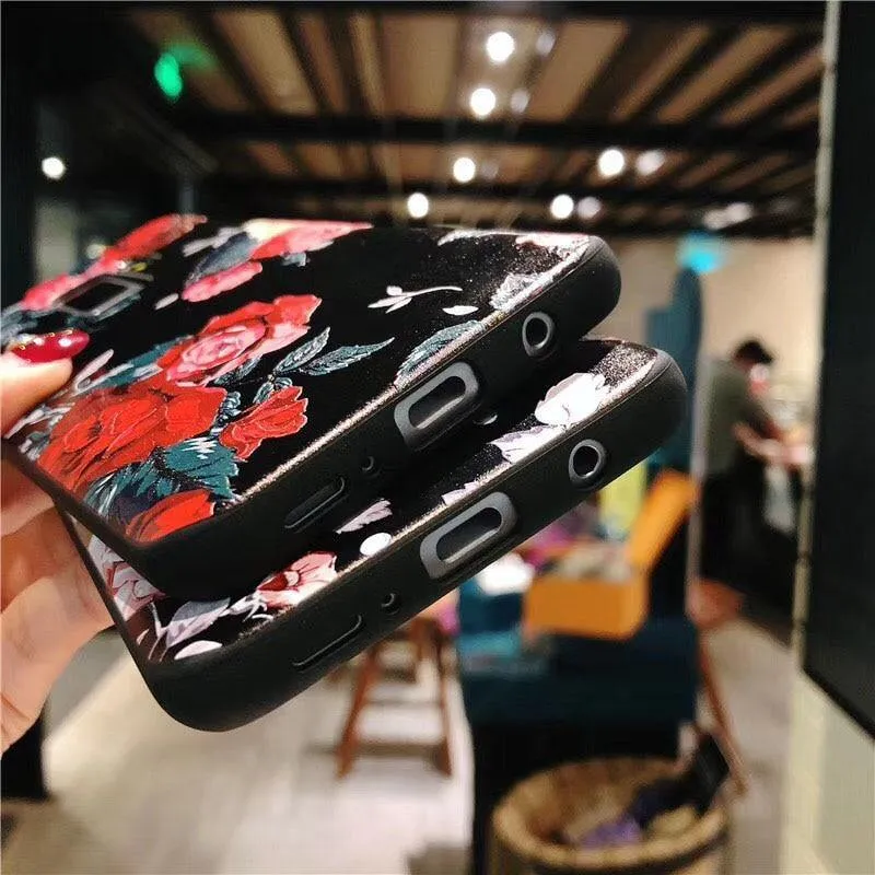 USLION Flower Phone Case For Samsung Galaxy S9 S8 Plus Matte Rose Floral Leaves Back Cover For Samsung Note 9 Soft TPU Cases