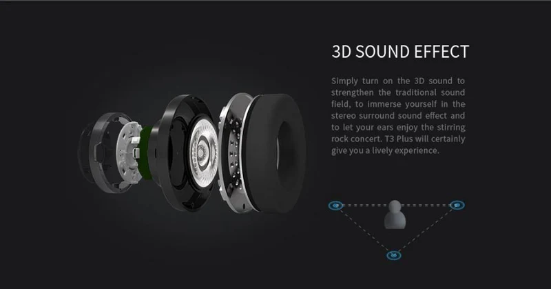 Bluedio T3 Plus Drahtlose Bluetooth-Kopfhörer / Headset mit Mikrofon- / Micro-SD-Kartensteckplatz Bluetooth-Kopfhörer / Headset