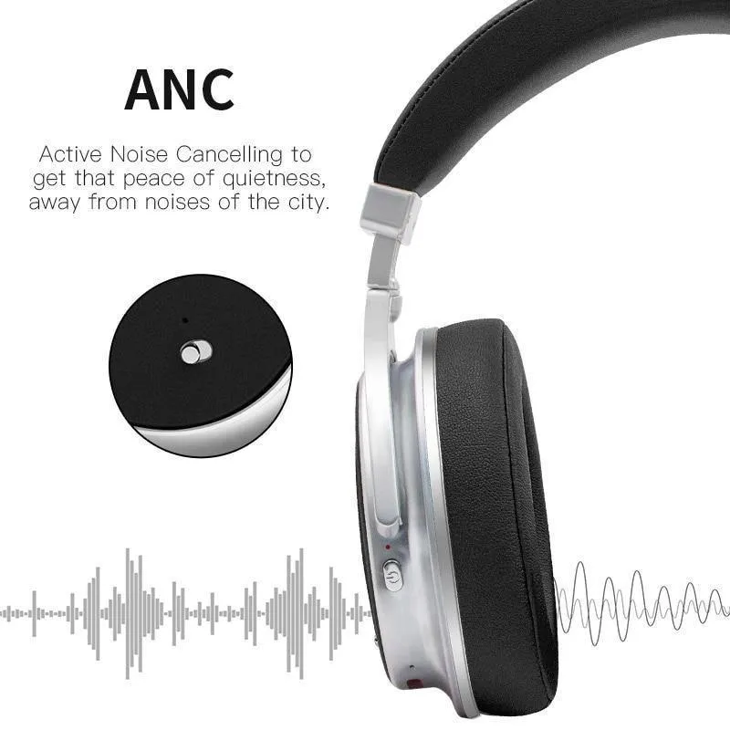 Bluedio F2 Active Noise Cancelling Kabellose Bluetooth-Kopfhörer, kabelloses Headset mit Mikrofon für Telefone