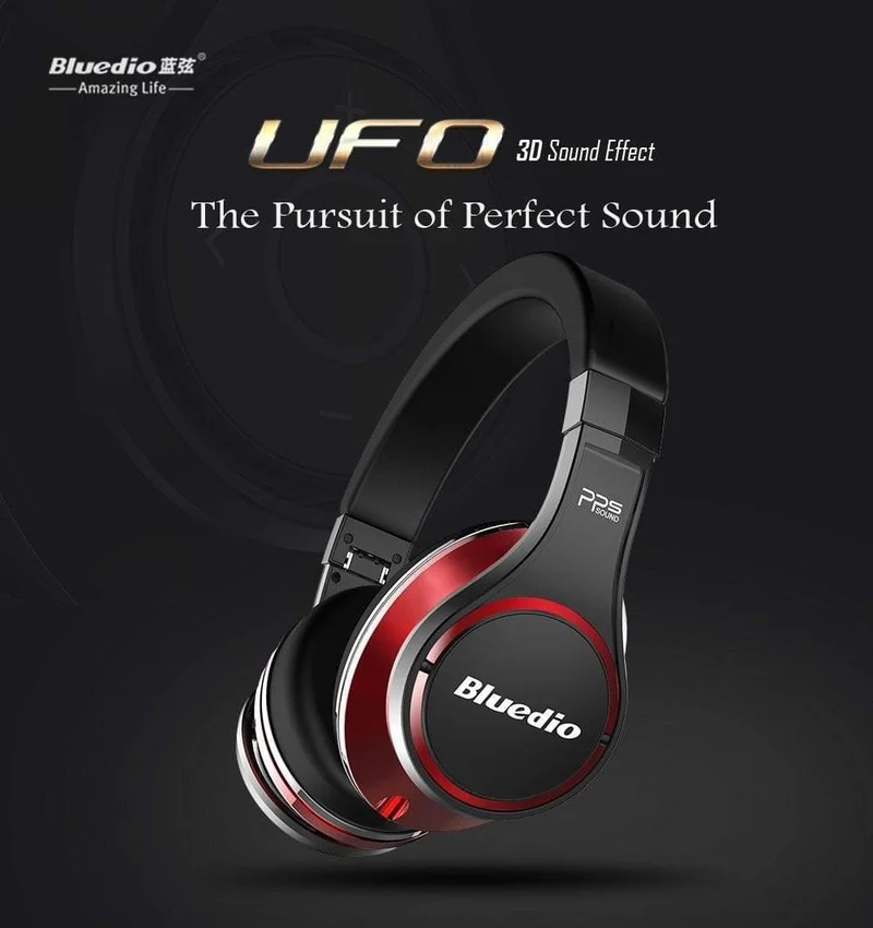 Bluedio U(UFO)High-End-Bluetooth-Kopfhörer, patentierte 8 Treiber/3D-Sound/Aluminiumlegierung/HiFi-Over-Ear-Funkkopfhörer