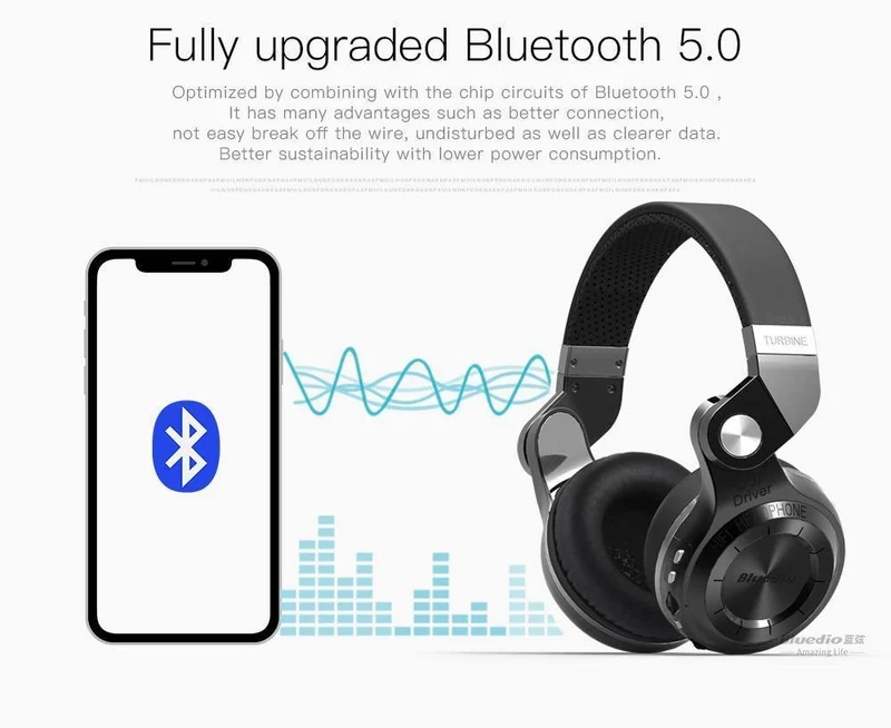 Bluedio T2 + modisch über das Ohr faltbare Bluetooth-Kopfhörer BT 4.1 unterstützen FM-Radio- und SD-Kartenfunktionen Musik- und Telefonanrufe