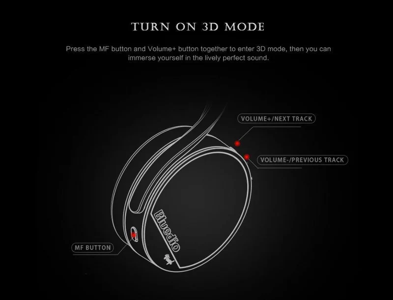 Bluedio Vinyl Plus Light Extravaganter kabelloser Bluetooth-Kopfhörer / Headset für Musik