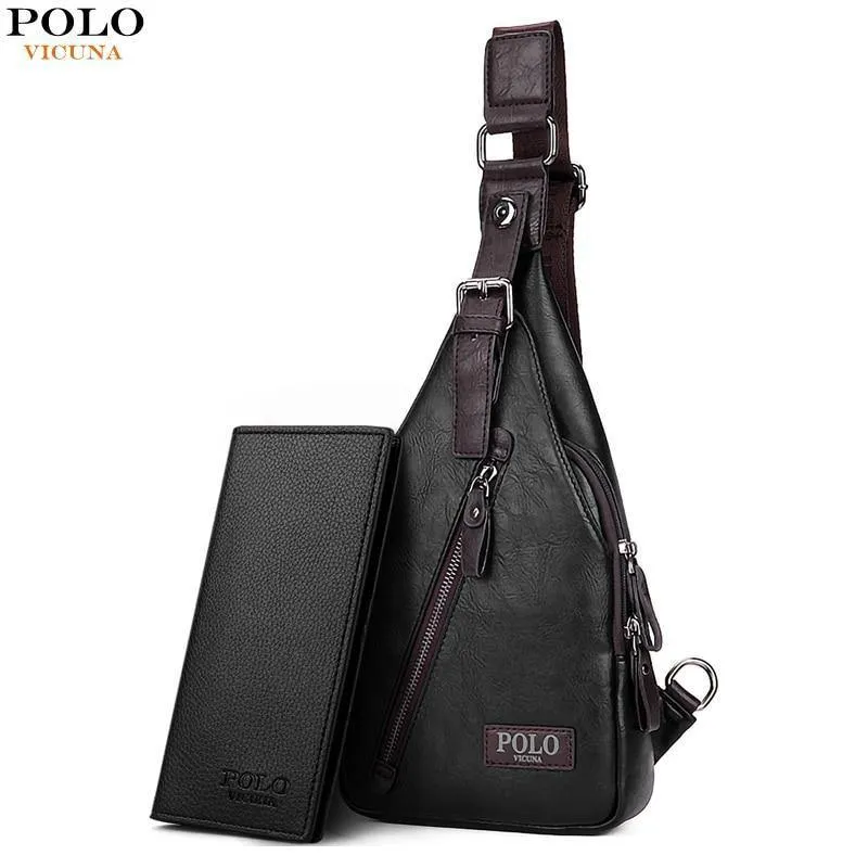 Neue Ankunft Magnetische Haspe Öffnen Männer Leder Brust Tasche Berühmte Marke Männer Reise Sling Umhängetasche Casual Umhängetasche