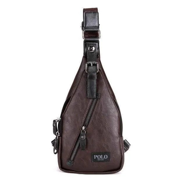 Neue Ankunft Magnetische Haspe Öffnen Männer Leder Brust Tasche Berühmte Marke Männer Reise Sling Umhängetasche Casual Umhängetasche