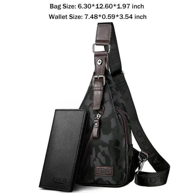 Neue Ankunft Magnetische Haspe Öffnen Männer Leder Brust Tasche Berühmte Marke Männer Reise Sling Umhängetasche Casual Umhängetasche